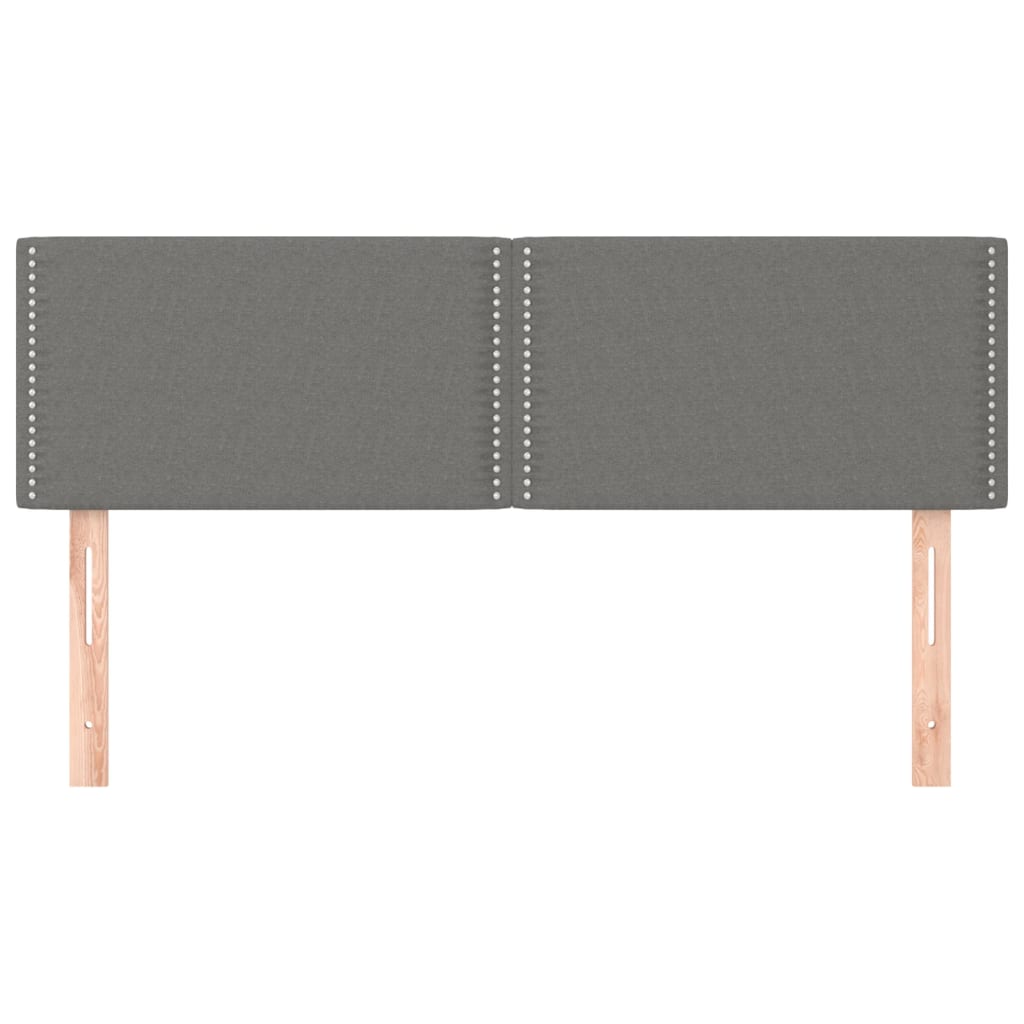 Têtes de lit 2 pcs Gris foncé 72x5x78/88 cm Tissu