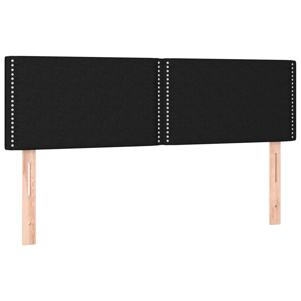 Têtes de lit 2 pcs Noir 72x5x78/88 cm Tissu