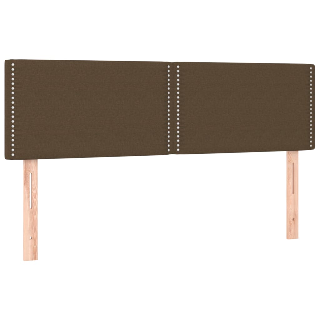 Têtes de lit 2 pcs Marron foncé 72x5x78/88 cm Tissu