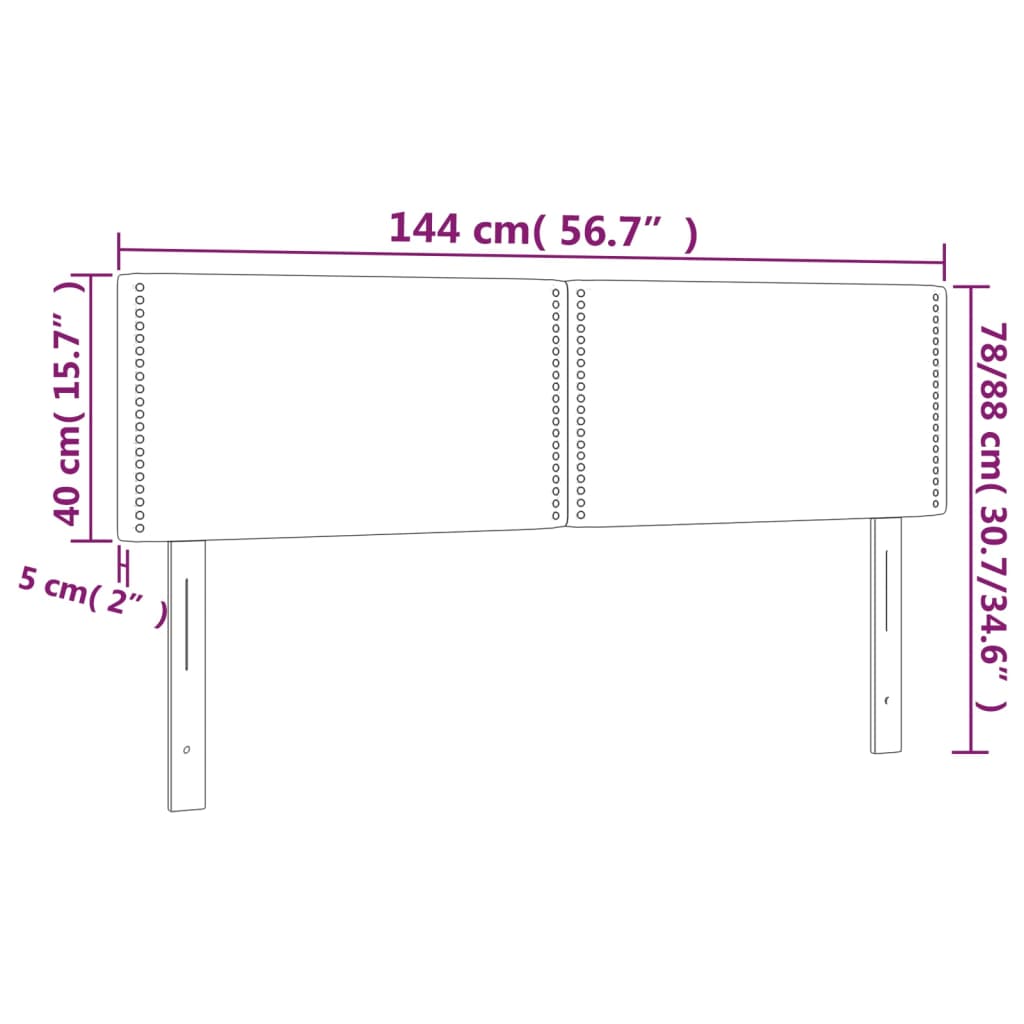 Têtes de lit 2 pcs Taupe 72x5x78/88 cm Tissu