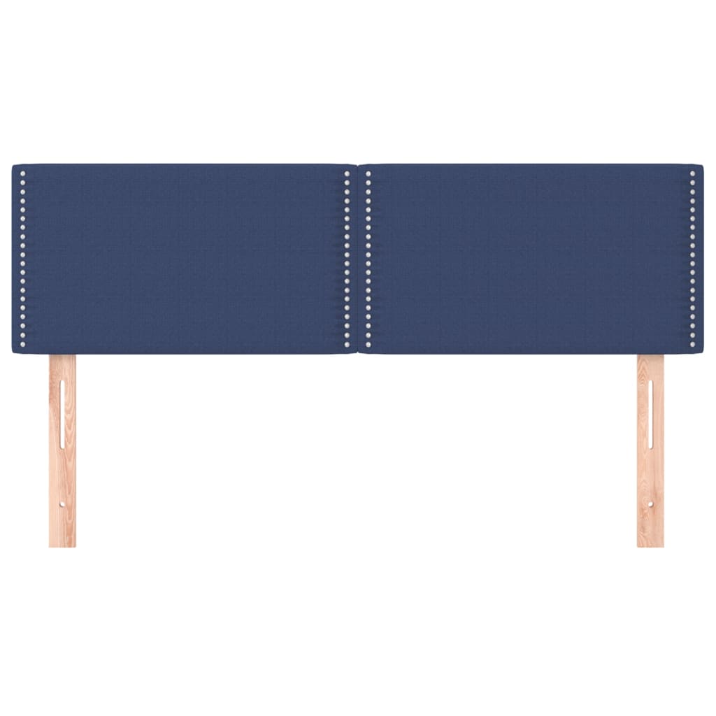 Têtes de lit 2 pcs Bleu 72x5x78/88 cm Tissu