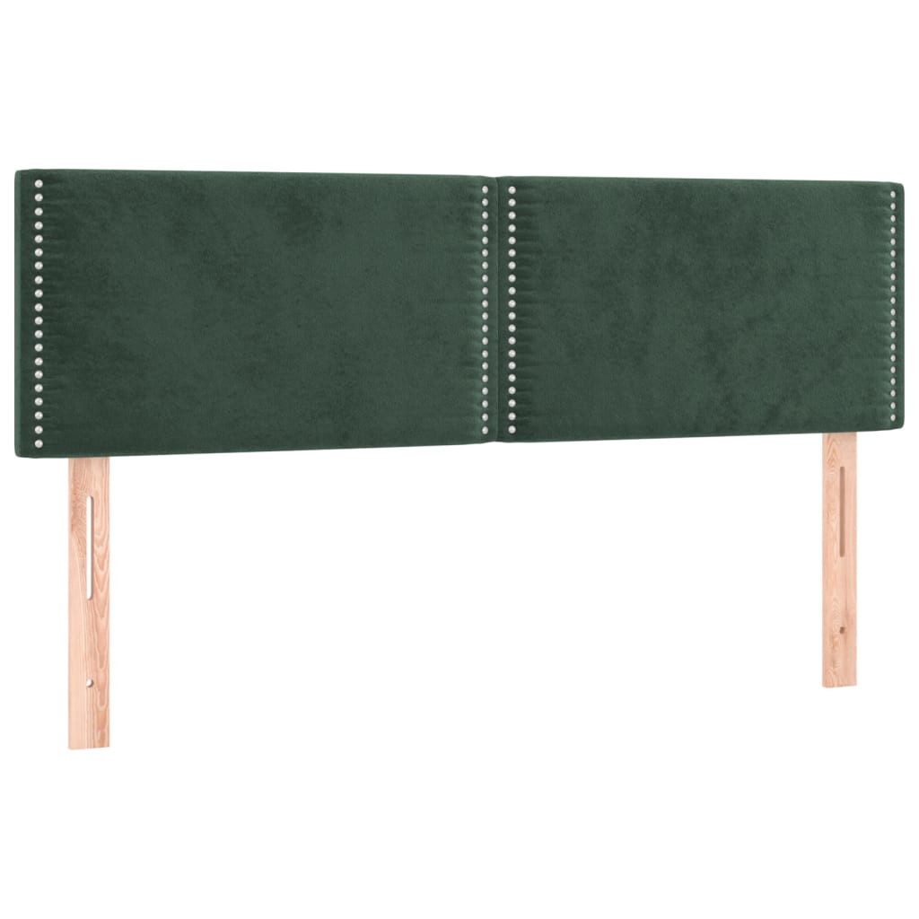 Têtes de lit 2 pcs Vert foncé 72x5x78/88 cm Velours