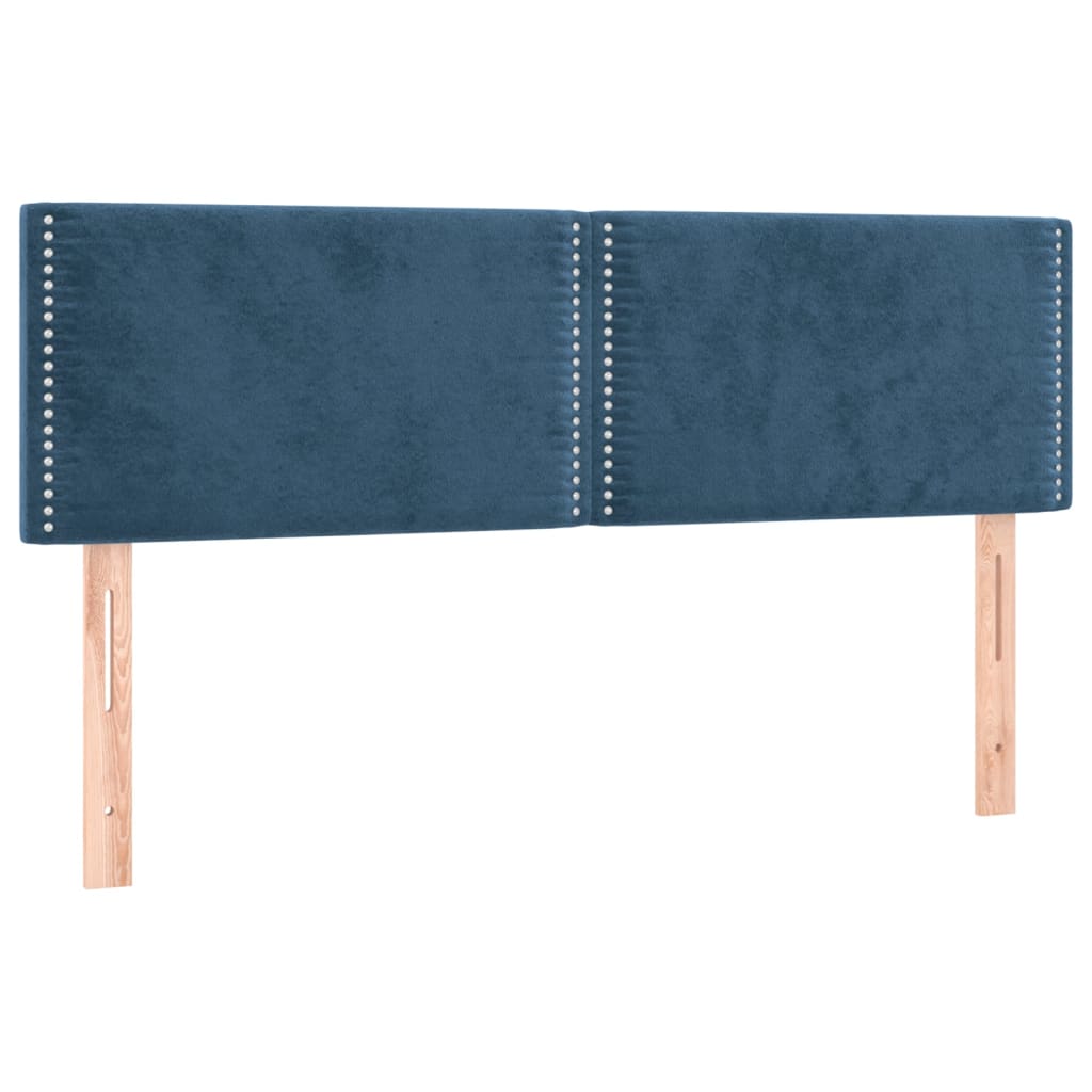 Têtes de lit 2 pcs Bleu foncé 72x5x78/88 cm Velours