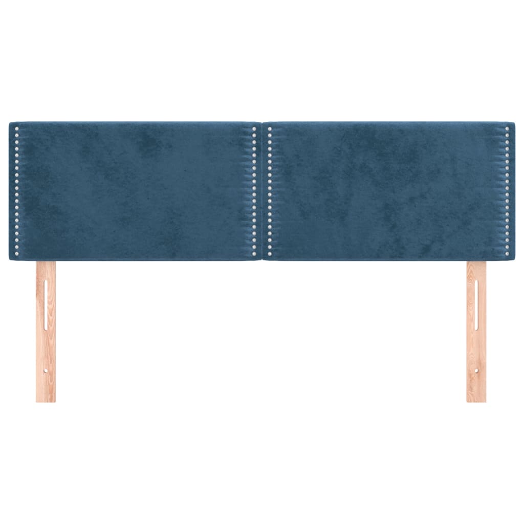 Têtes de lit 2 pcs Bleu foncé 72x5x78/88 cm Velours