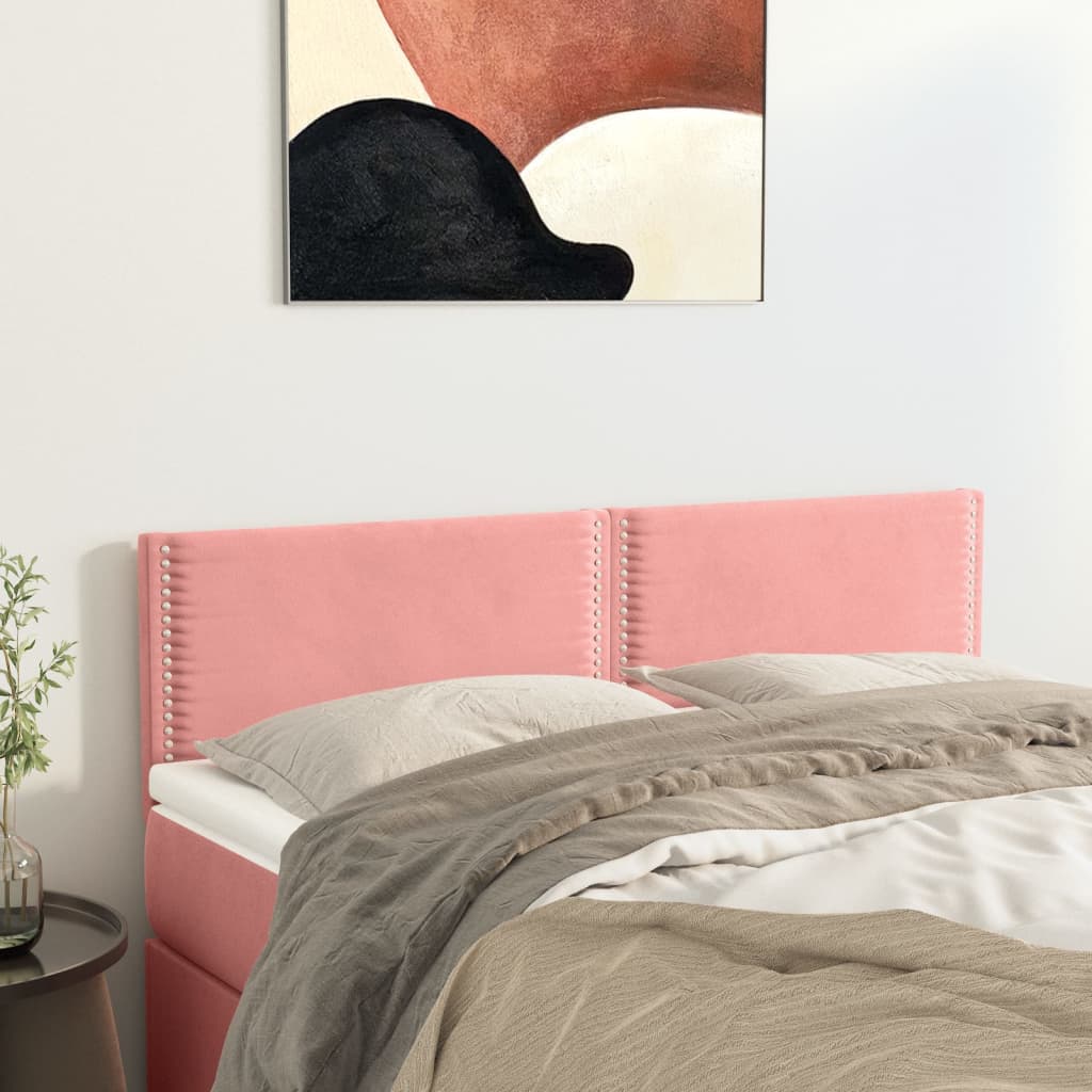 Têtes de lit 2 pcs Rose 72x5x78/88 cm Velours