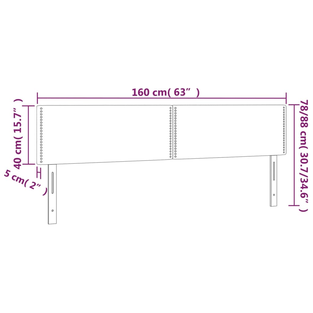 Têtes de lit 2 pcs Gris 80x5x78/88 cm Similicuir