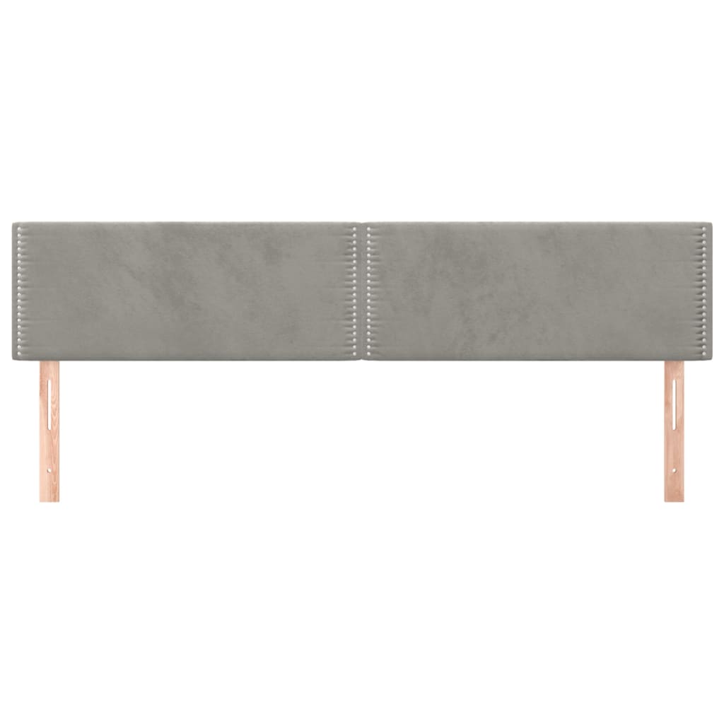 Têtes de lit 2 pcs Gris clair 80x5x78/88 cm Velours