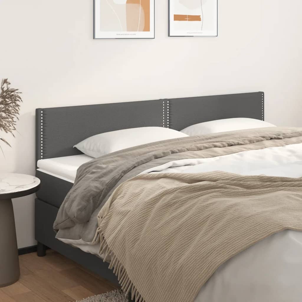 Têtes de lit 2 pcs Gris 90x5x78/88 cm Similicuir