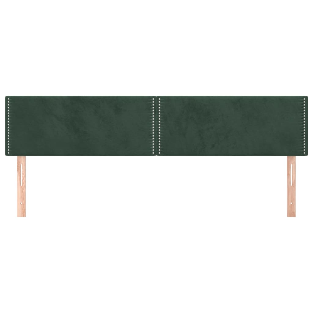 Têtes de lit 2 pcs Vert foncé 90x5x78/88 cm Velours