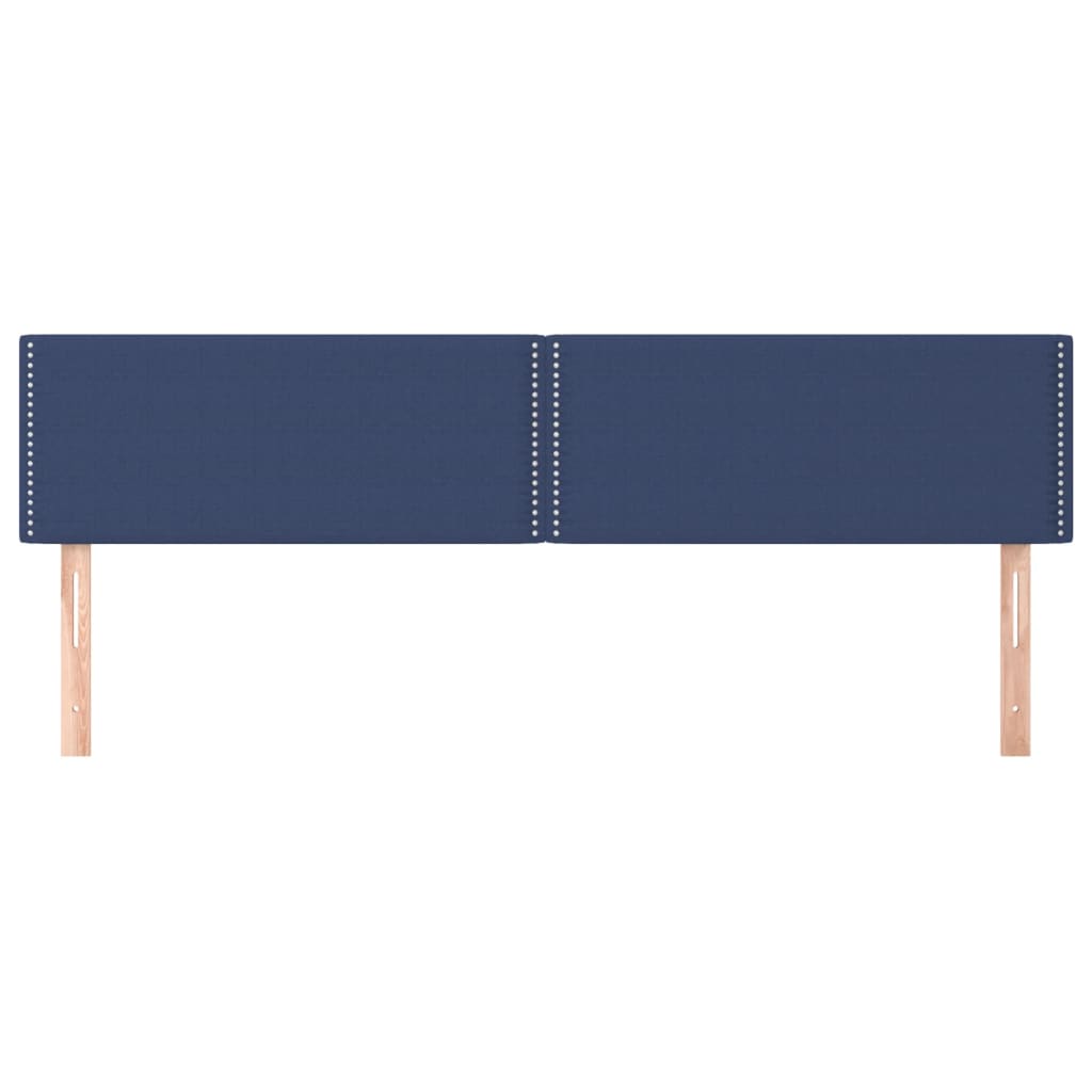 Têtes de lit 2 pcs Bleu 100x5x78/88 cm Tissu