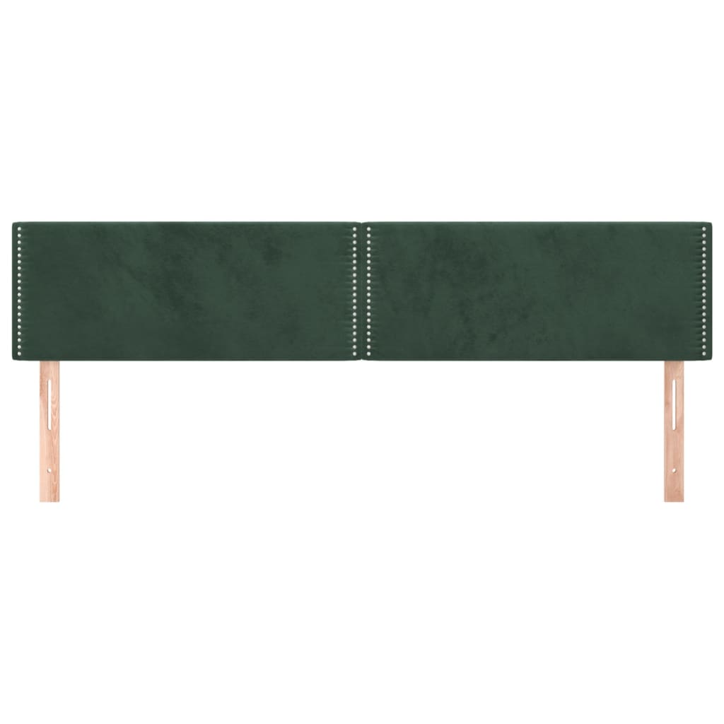 Têtes de lit 2 pcs Vert foncé 100x5x78/88 cm Velours