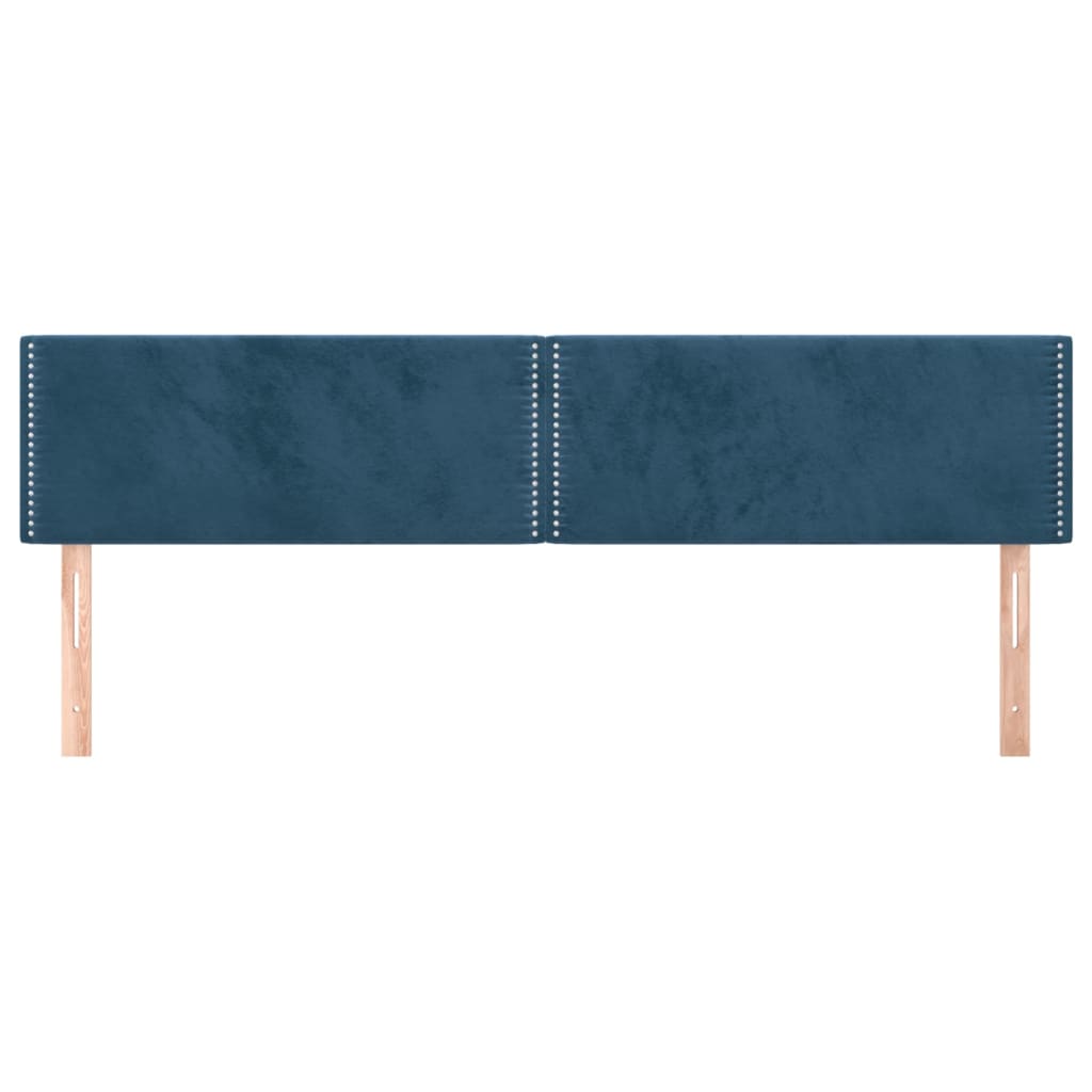 Têtes de lit 2 pcs Bleu foncé 100x5x78/88 cm Velours