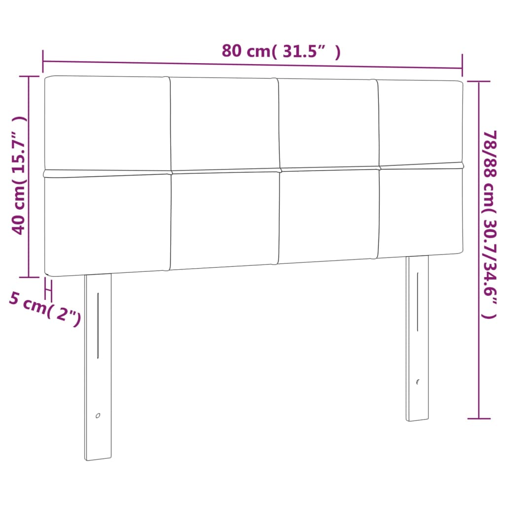 Tête de lit Gris clair 80x5x78/88 cm Tissu