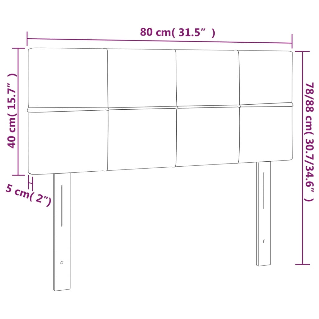 Tête de lit Taupe 80x5x78/88 cm Tissu