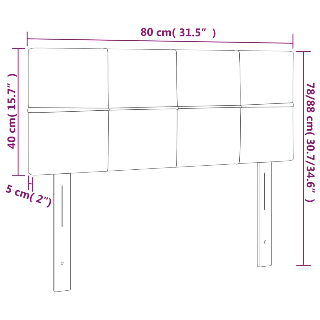 Tête de lit Crème 80x5x78/88 cm Tissu