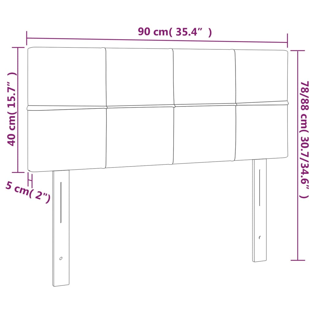 Tête de lit Gris clair 90x5x78/88 cm Tissu