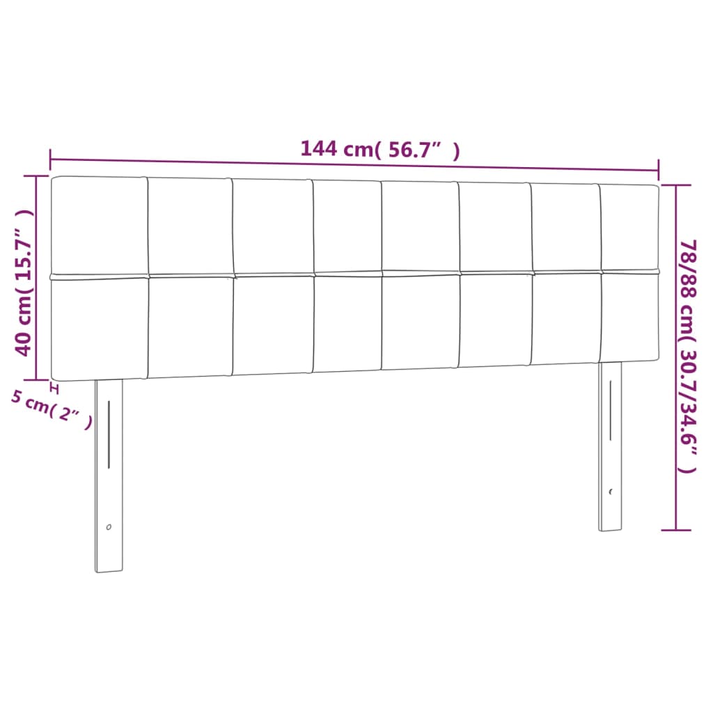 Têtes de lit 2 pcs Gris clair 72x5x78/88 cm Tissu