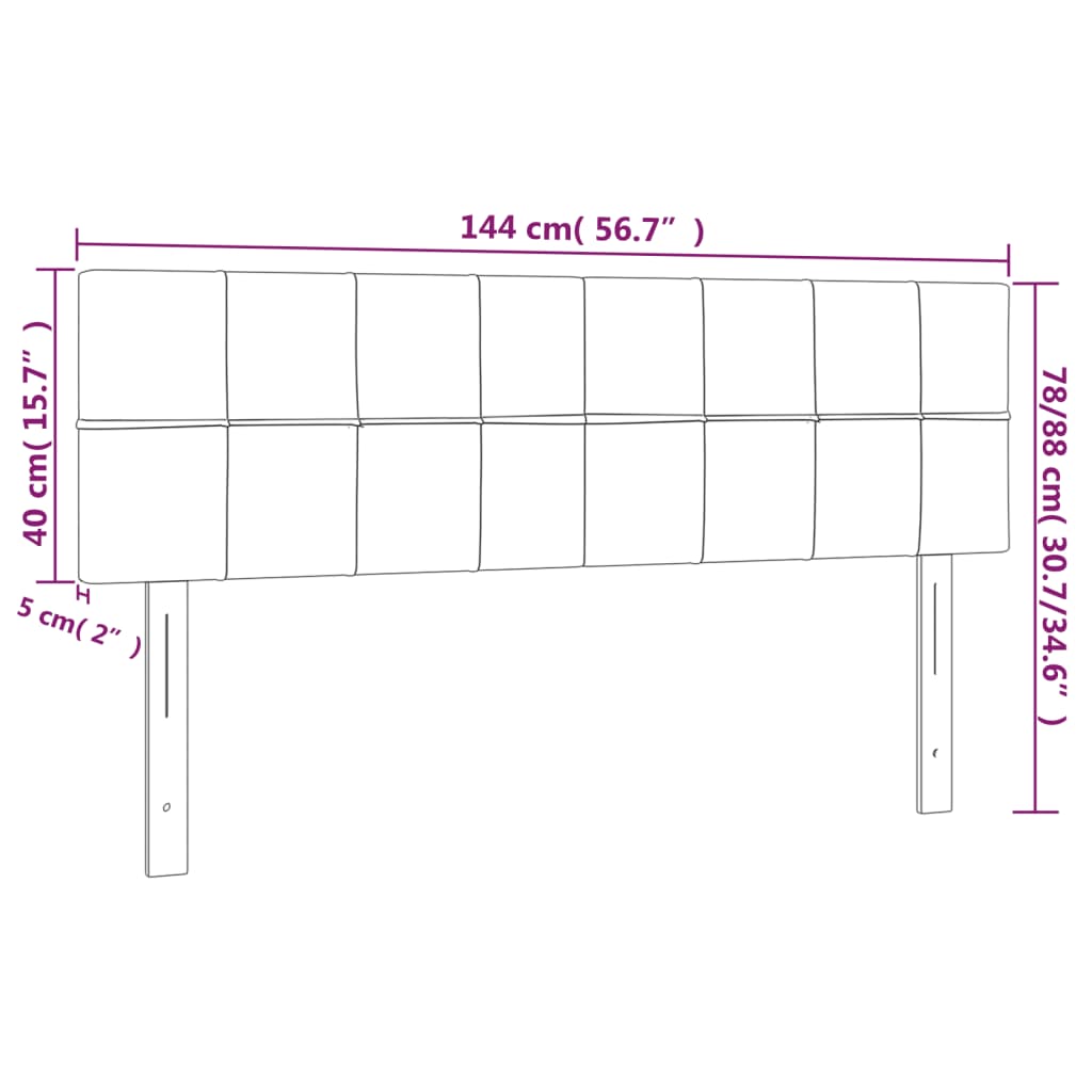 Têtes de lit 2 pcs Noir 72x5x78/88 cm Tissu