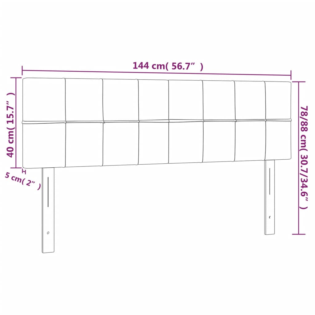 Têtes de lit 2 pcs Taupe 72x5x78/88 cm Tissu