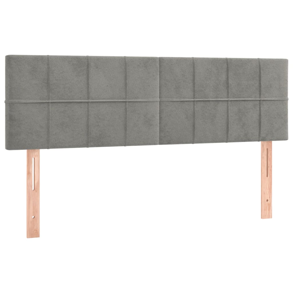 Têtes de lit 2 pcs Gris clair 72x5x78/88 cm Velours