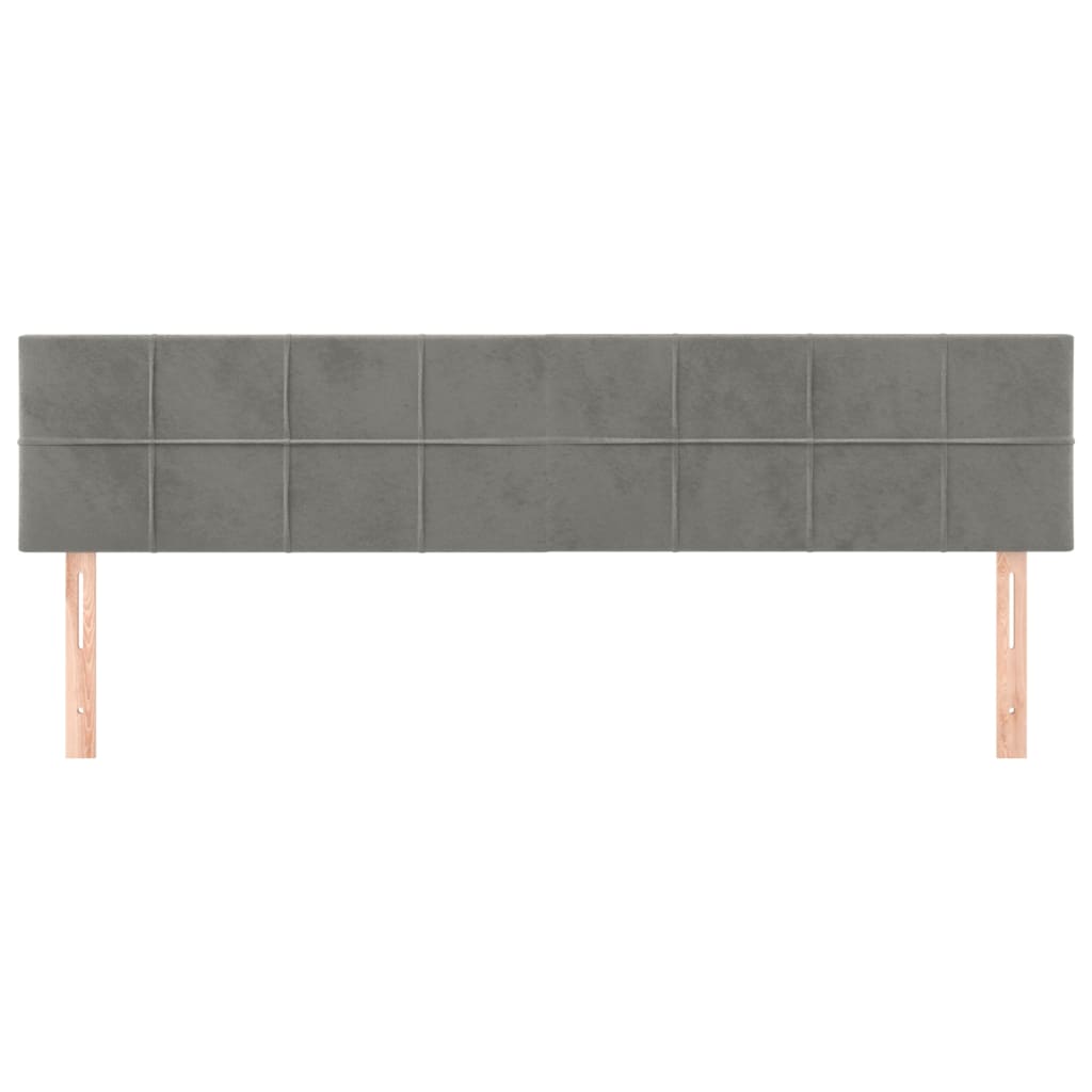 Têtes de lit 2 pcs Gris clair 80x5x78/88 cm Velours