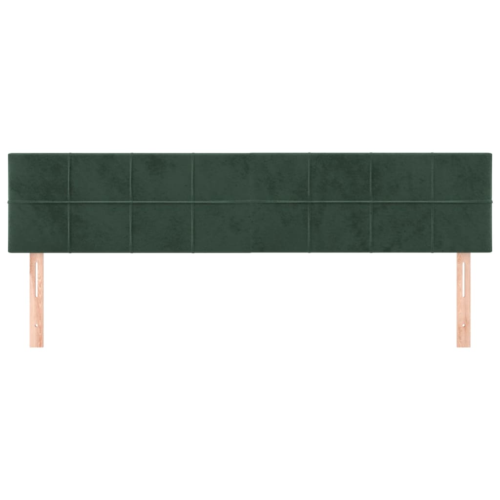 Têtes de lit 2 pcs Vert foncé 80x5x78/88 cm Velours