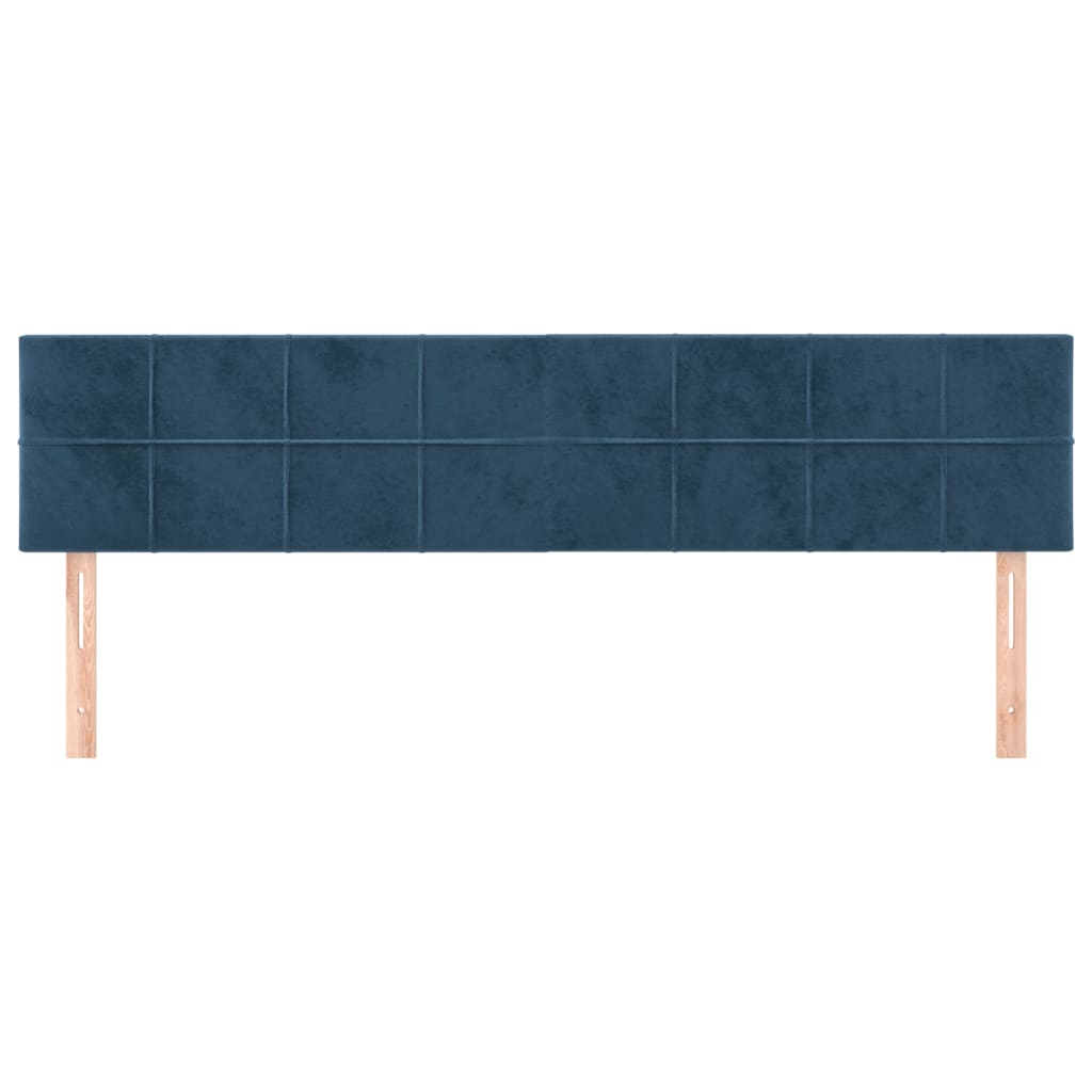 Têtes de lit 2 pcs Bleu foncé 80x5x78/88 cm Velours