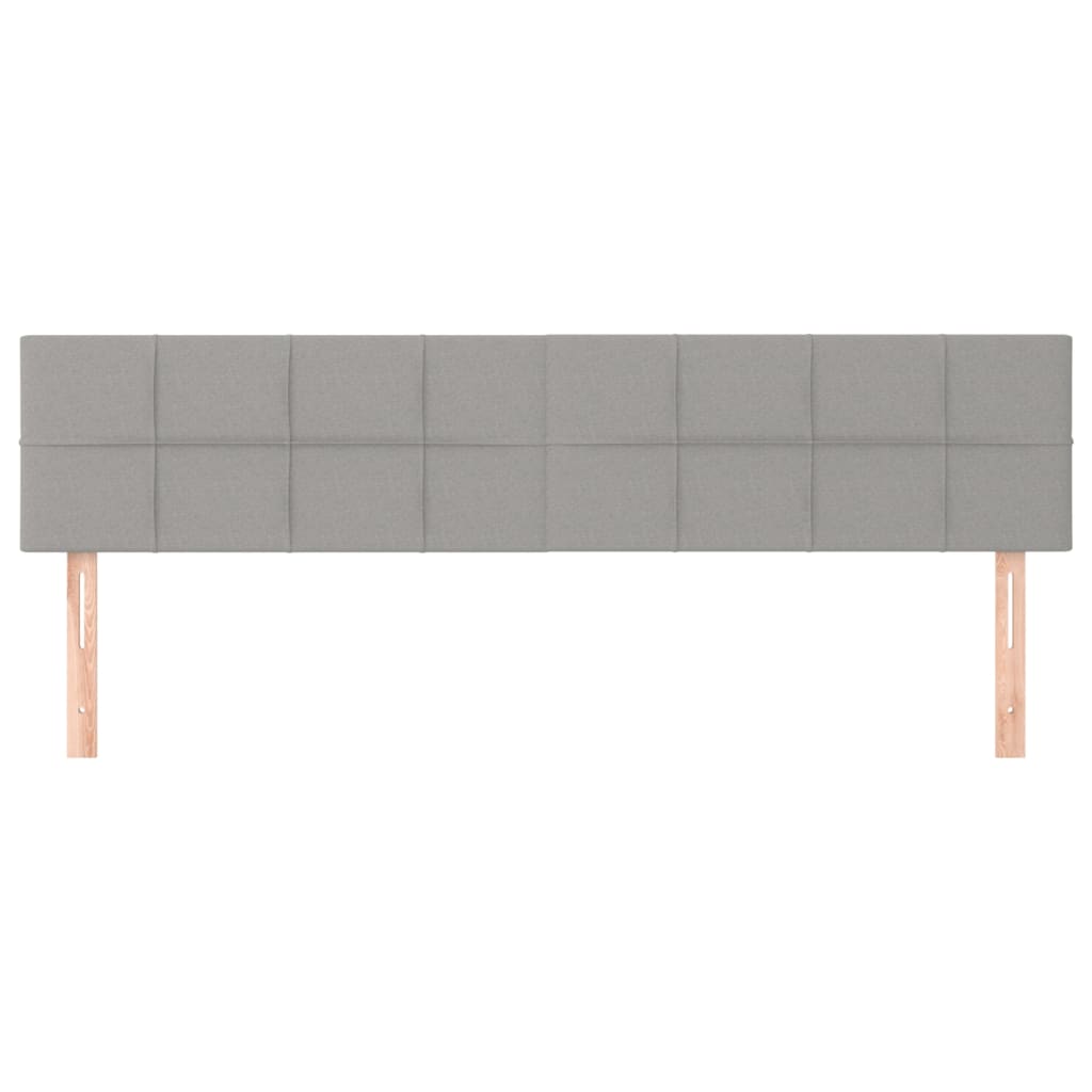 Têtes de lit 2 pcs Gris clair 90x5x78/88 cm Tissu