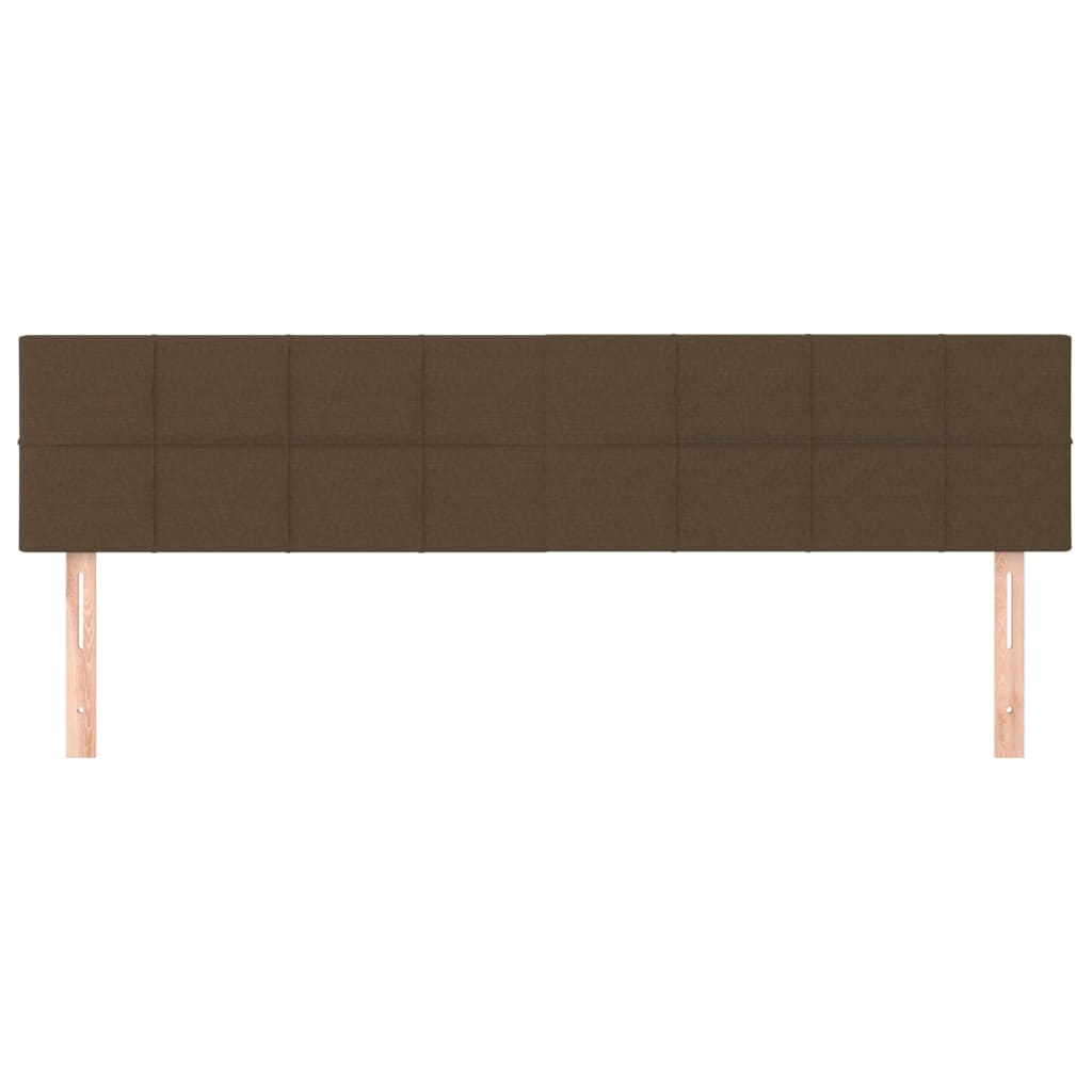 Têtes de lit 2 pcs Marron Foncé 90x5x78/88 cm Tissu