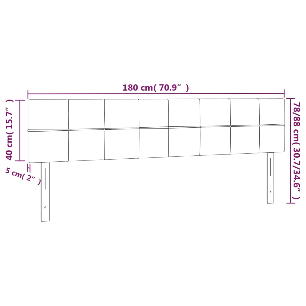 Têtes de lit 2 pcs Crème 90x5x78/88 cm Tissu