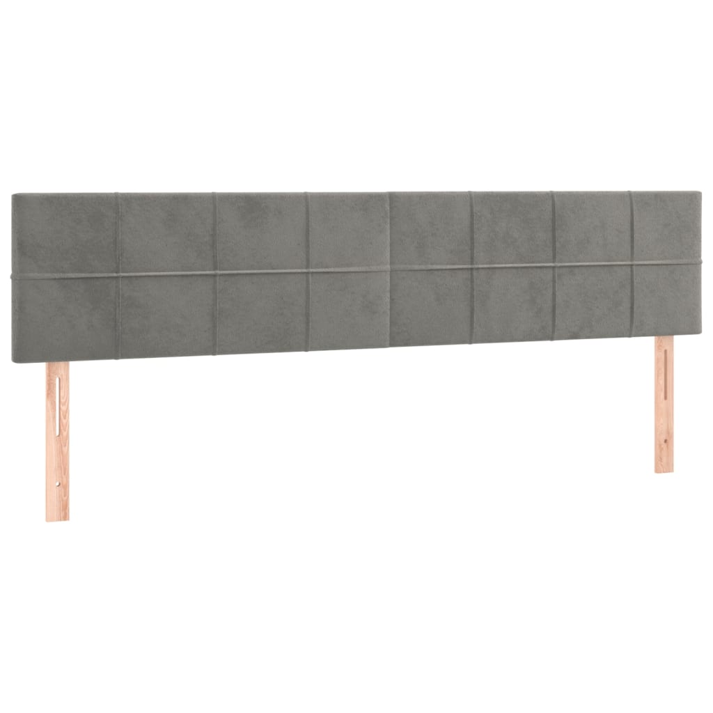 Têtes de lit 2 pcs Gris clair 90x5x78/88 cm Velours