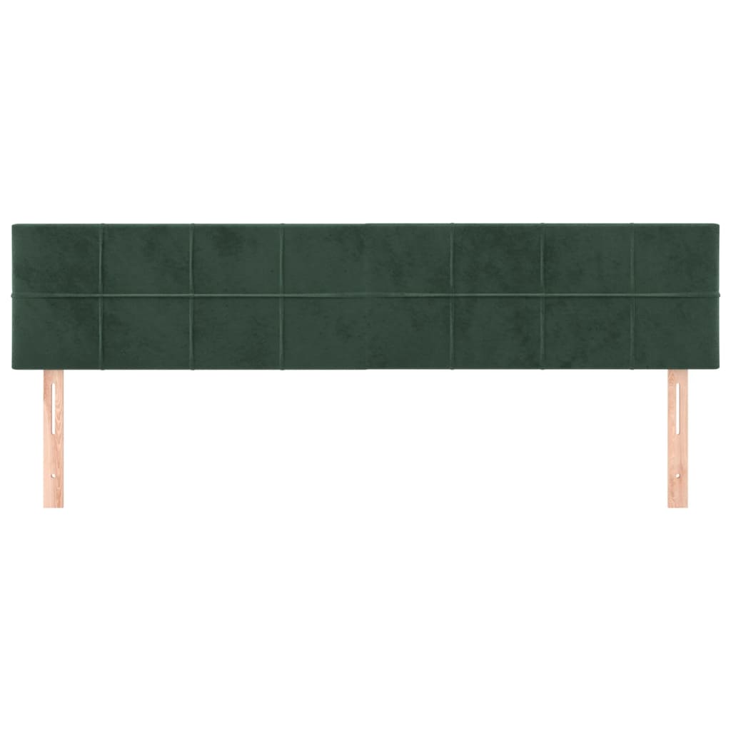 Têtes de lit 2 pcs Vert foncé 90x5x78/88 cm Velours