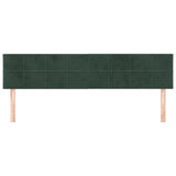 Têtes de lit 2 pcs Vert foncé 90x5x78/88 cm Velours