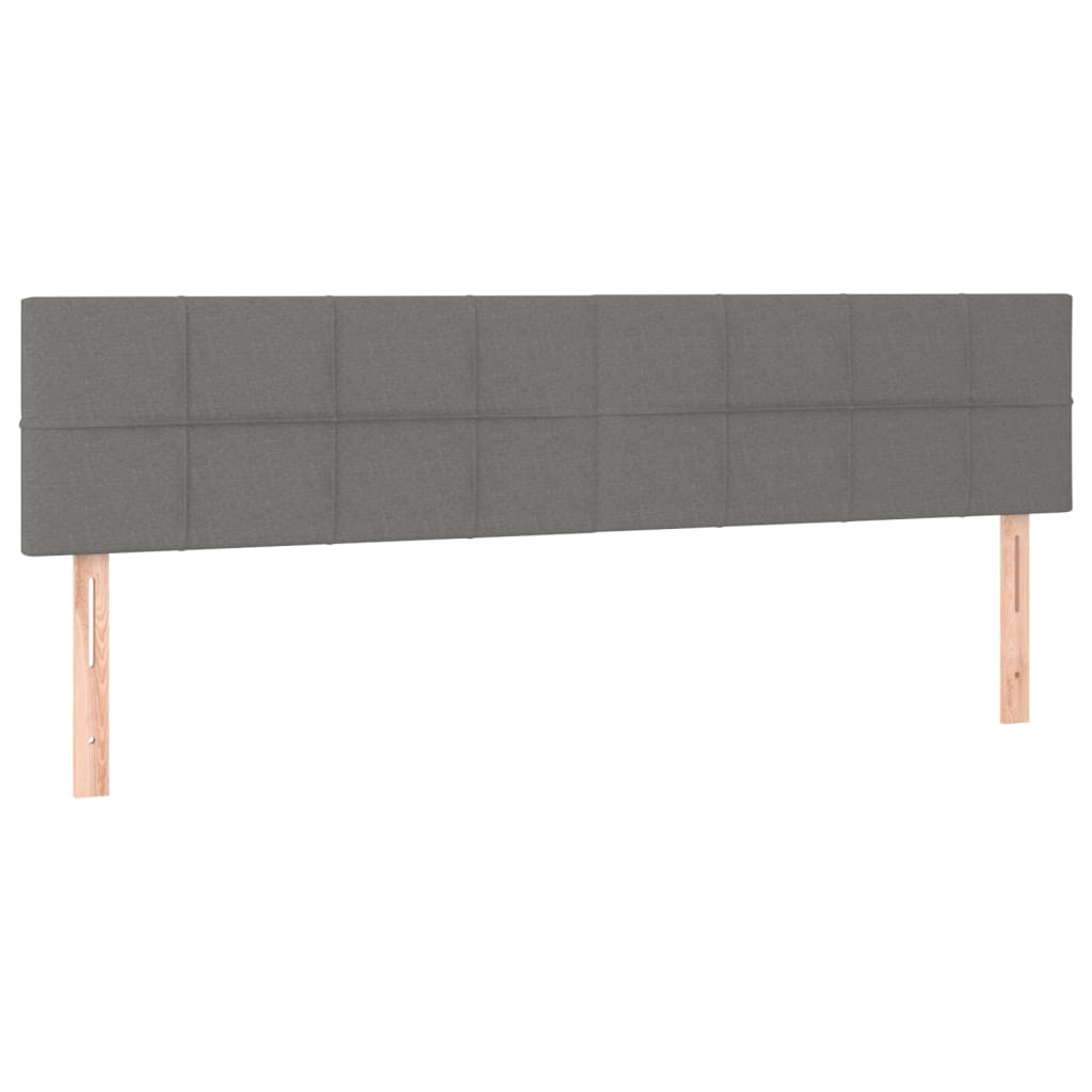 Têtes de lit 2 pcs Gris foncé 100x5x78/88 cm Tissu