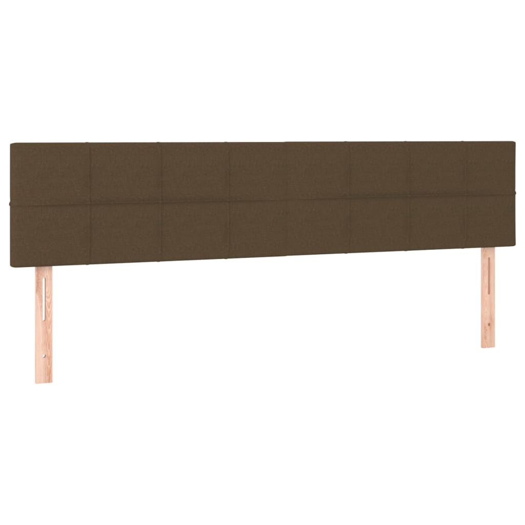 Têtes de lit 2 pcs Marron Foncé 100x5x78/88 cm Tissu