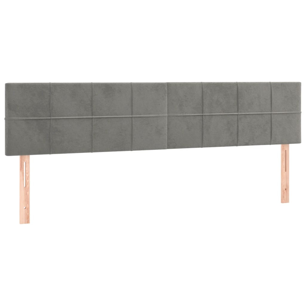 Têtes de lit 2 pcs Gris clair 100x5x78/88 cm Velours