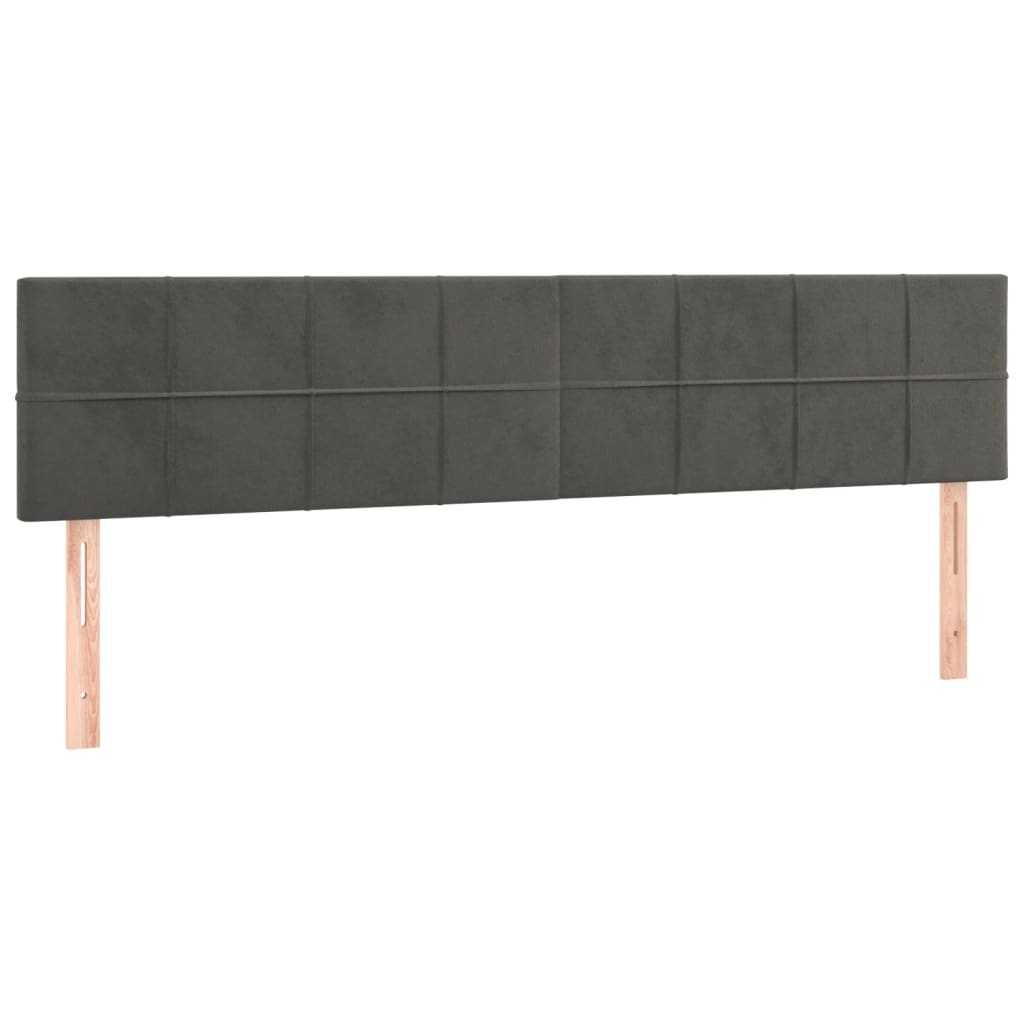 Têtes de lit 2 pcs Gris foncé 100x5x78/88 cm Velours