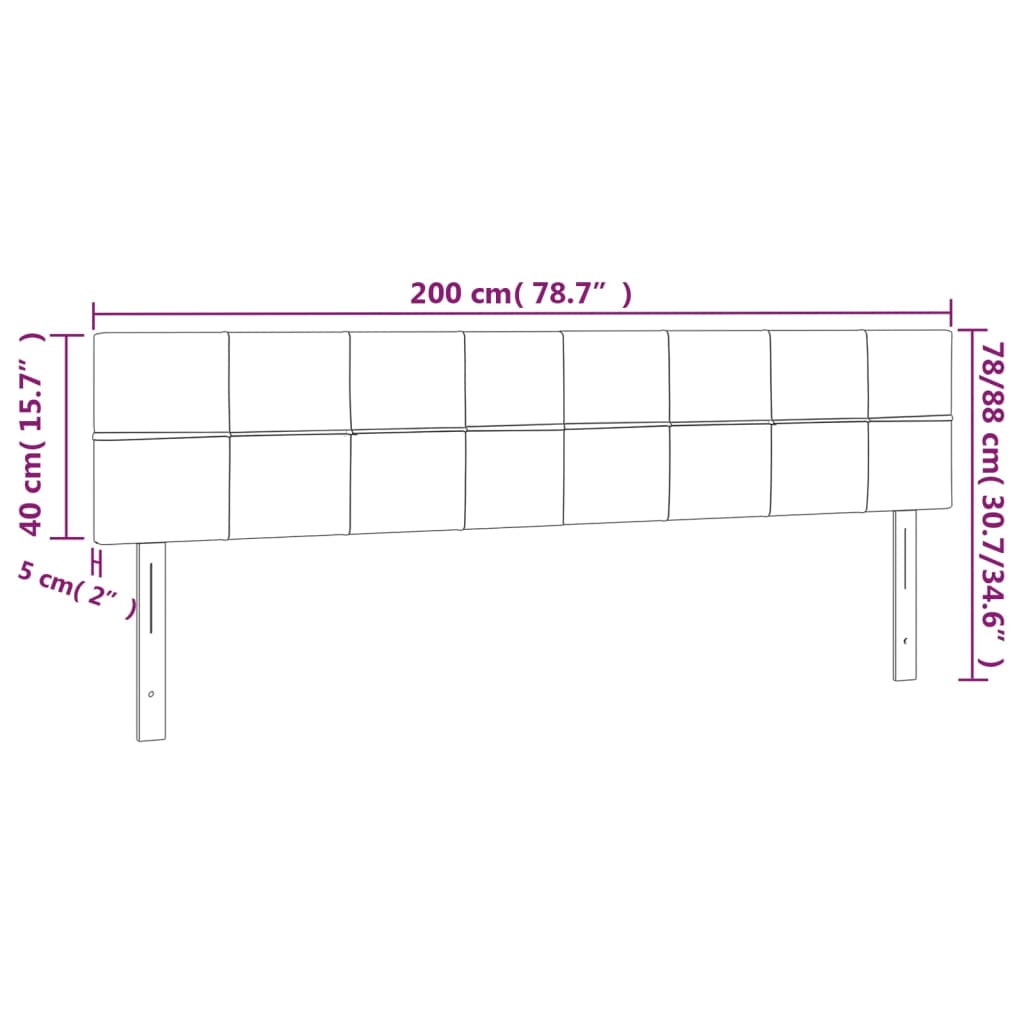 Têtes de lit 2 pcs Vert foncé 100x5x78/88 cm Velours