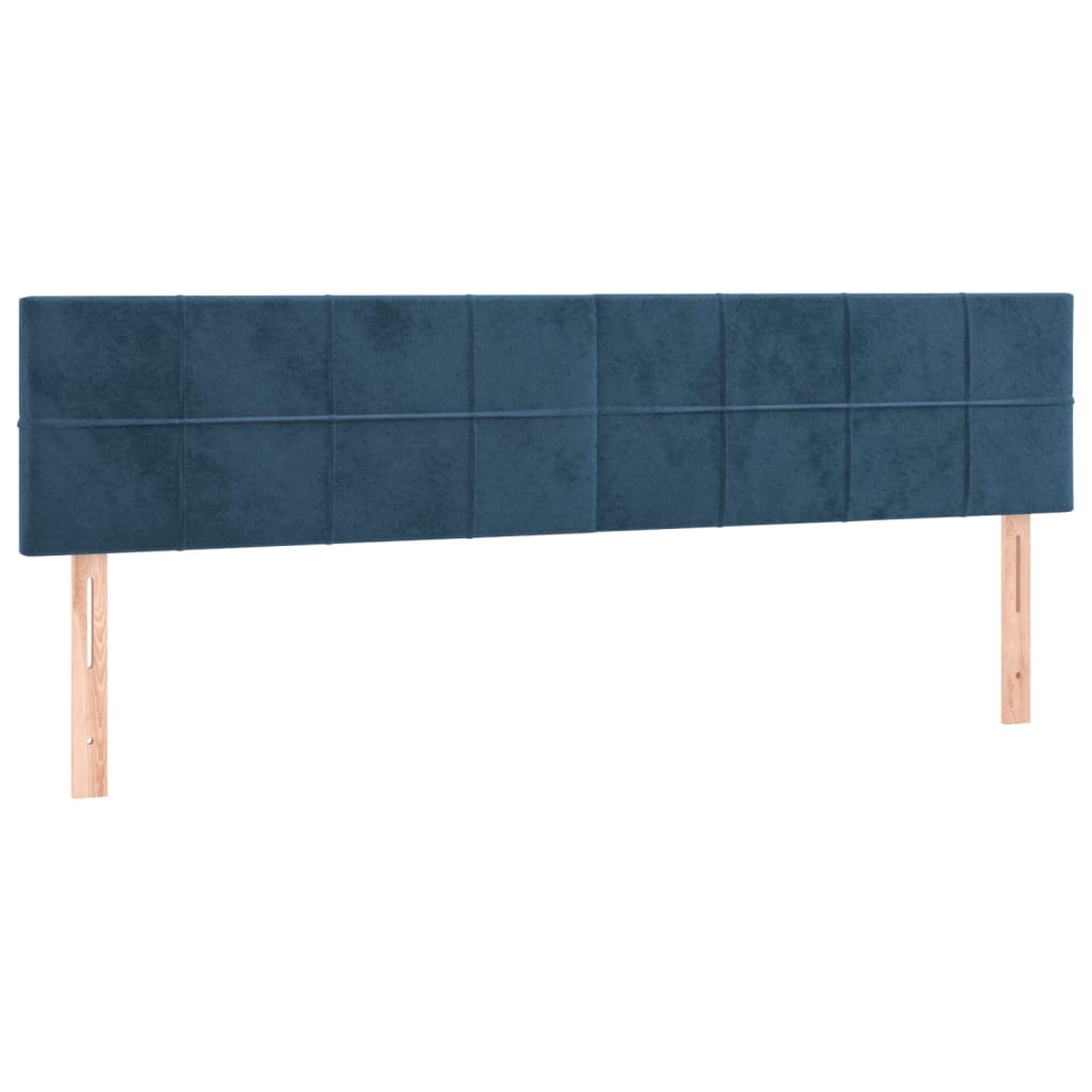 Têtes de lit 2 pcs Bleu foncé 100x5x78/88 cm Velours