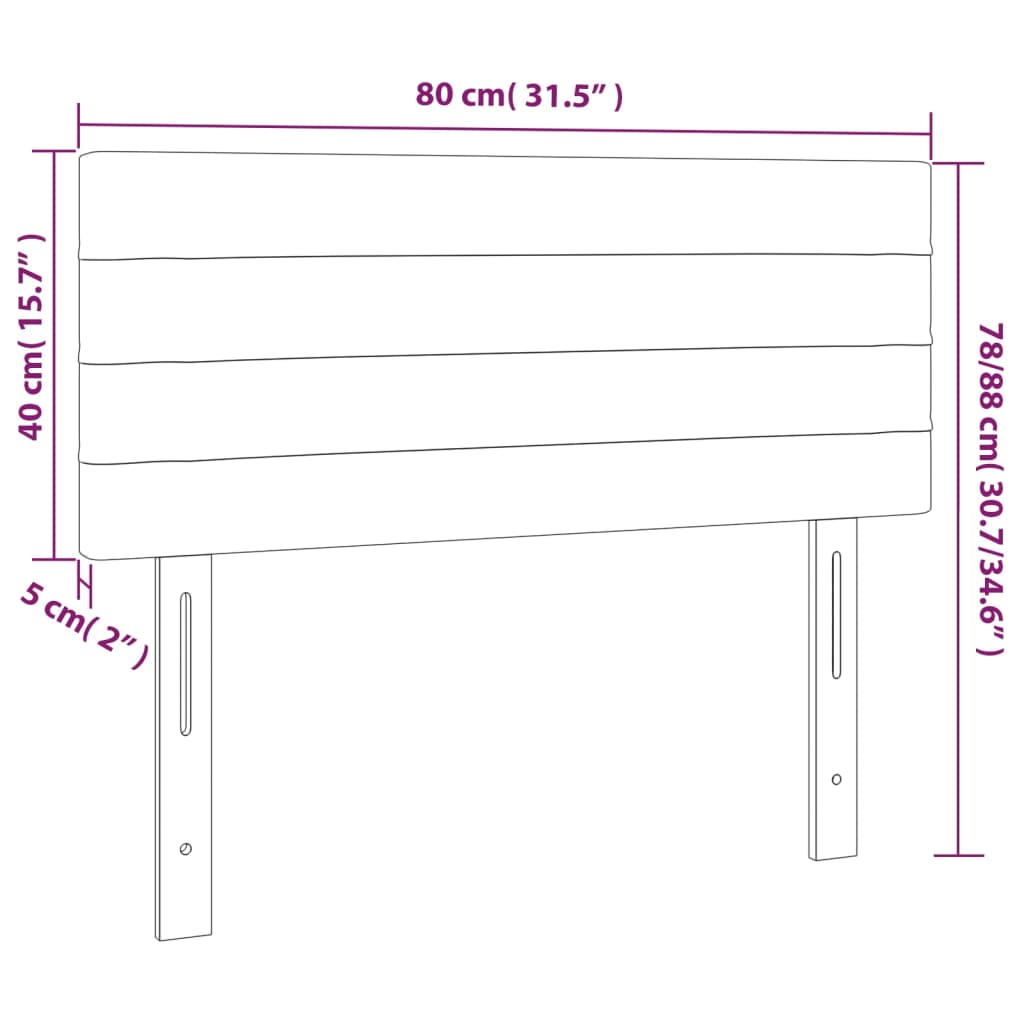 Tête de lit Taupe 80x5x78/88 cm Tissu