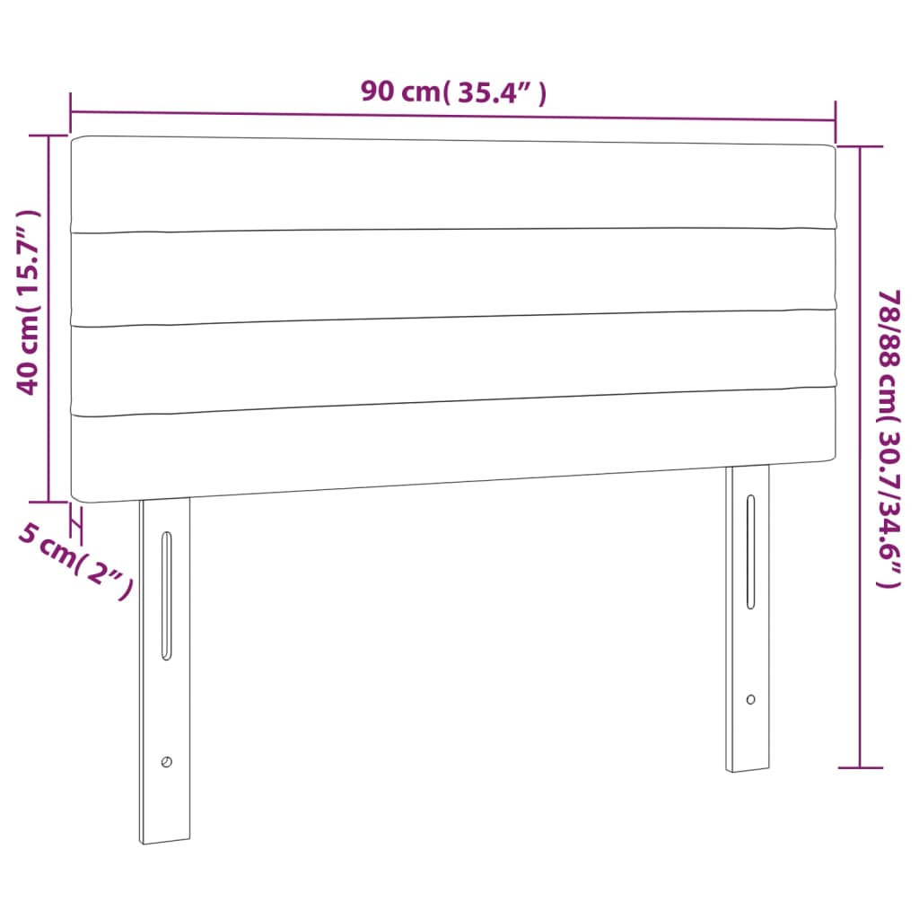 Tête de lit Gris foncé 90x5x78/88 cm Tissu