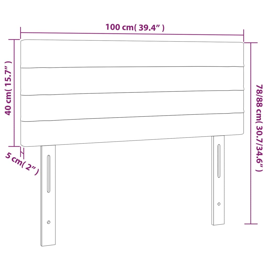 Tête de lit Noir 100x5x78/88 cm Tissu