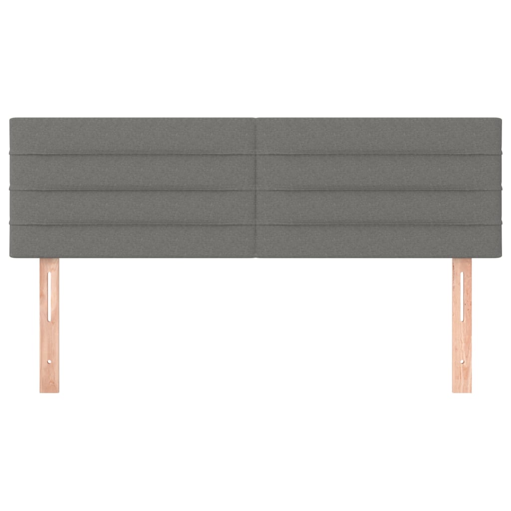 Têtes de lit 2 pcs Gris foncé 72x5x78/88 cm Tissu