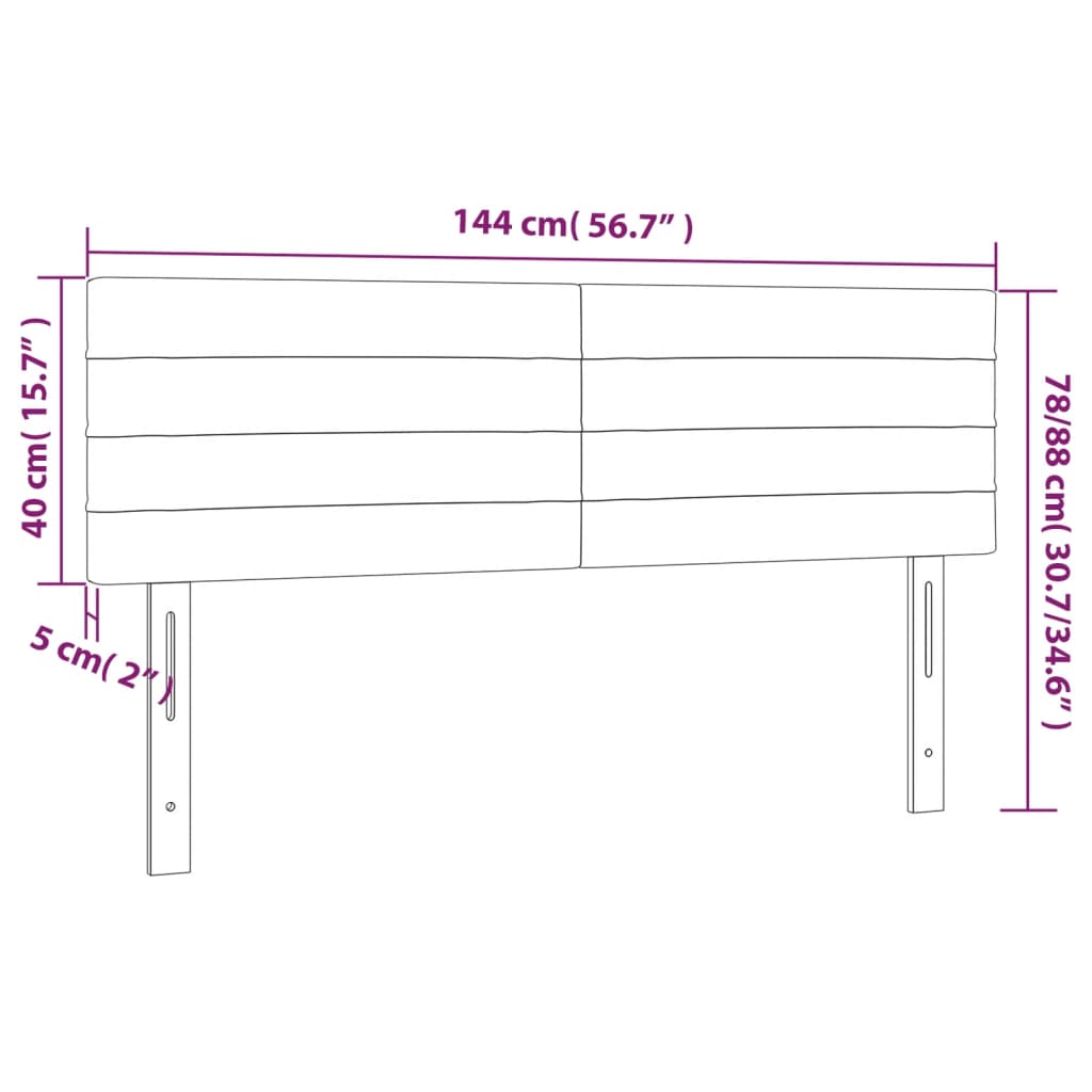 Têtes de lit 2 pcs Marron foncé 72x5x78/88 cm Tissu