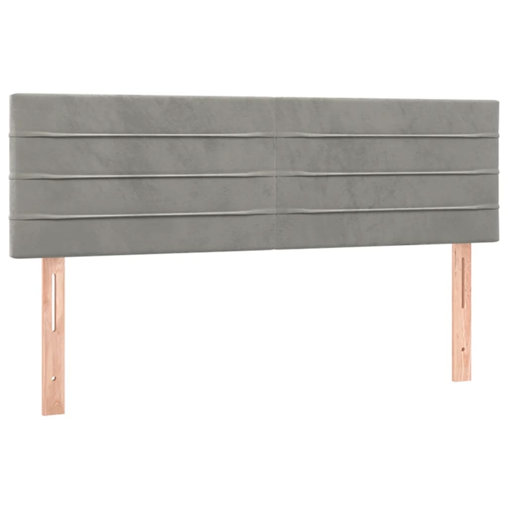 Têtes de lit 2 pcs Gris clair 72x5x78/88 cm Velours