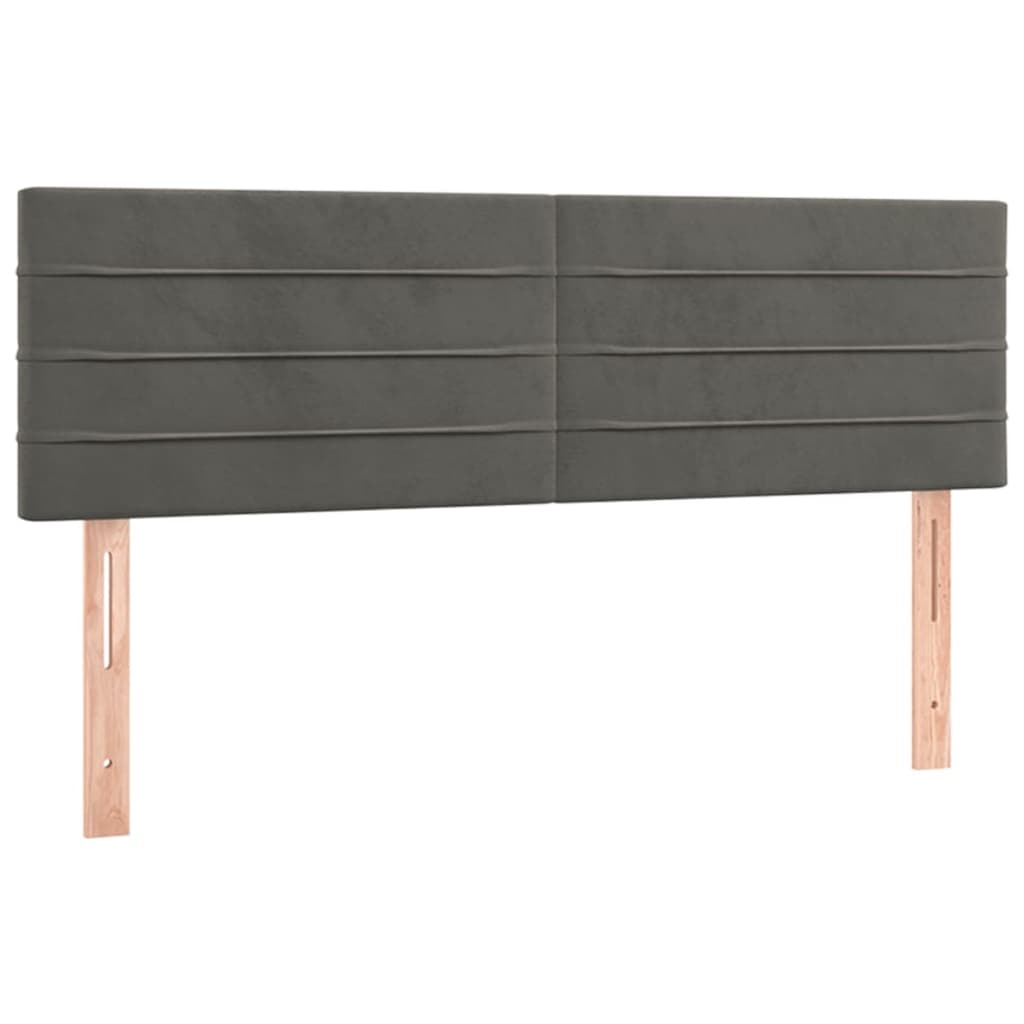 Têtes de lit 2 pcs Gris foncé 72x5x78/88 cm Velours