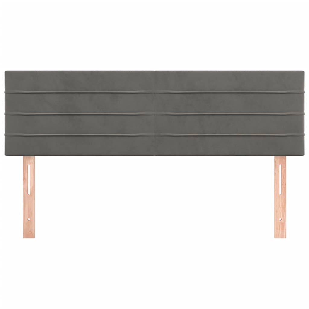 Têtes de lit 2 pcs Gris foncé 72x5x78/88 cm Velours