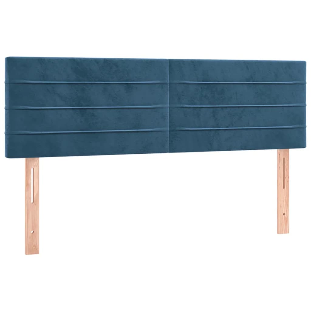 Têtes de lit 2 pcs Bleu foncé 72x5x78/88 cm Velours