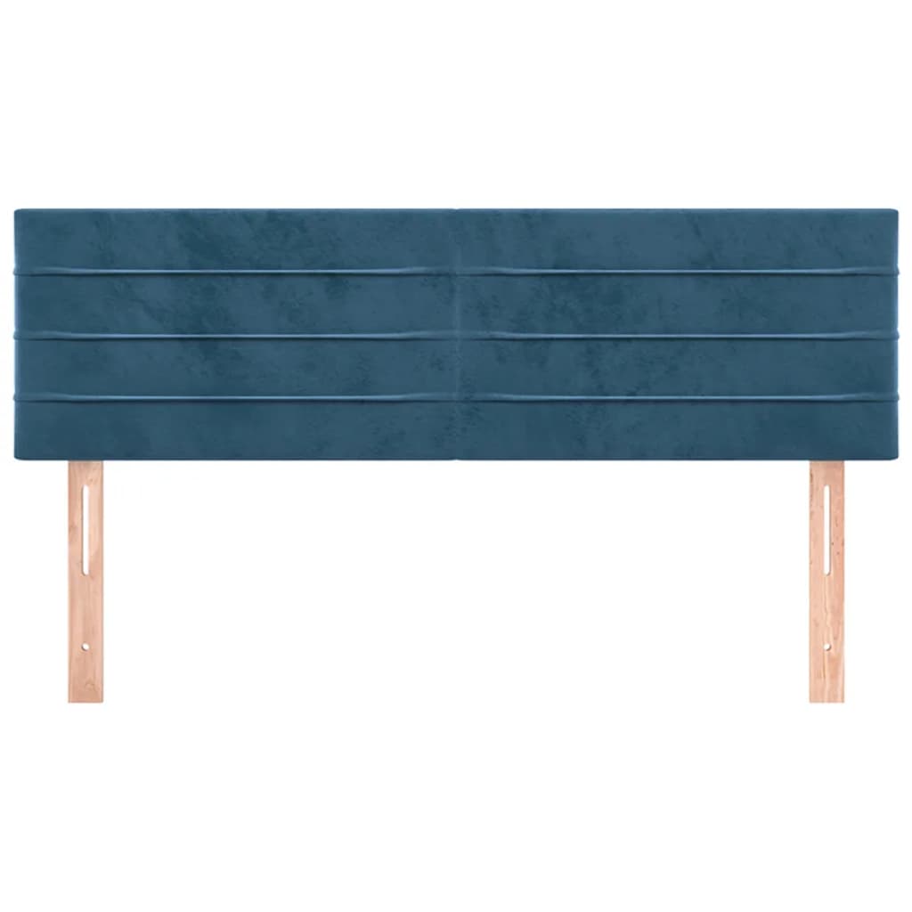 Têtes de lit 2 pcs Bleu foncé 72x5x78/88 cm Velours