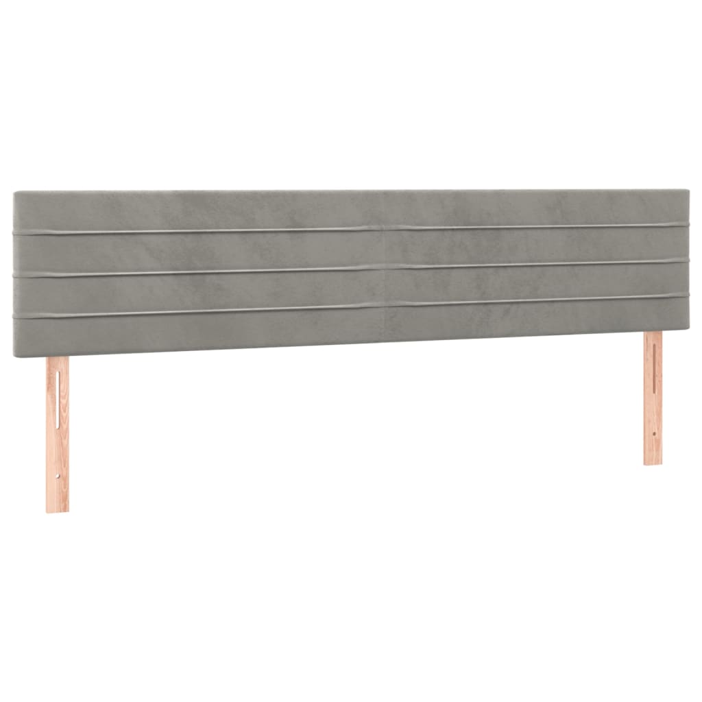 Têtes de lit 2 pcs Gris clair 80x5x78/88 cm Velours